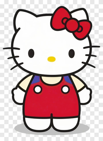 Hello Kitty In Overalls PNG