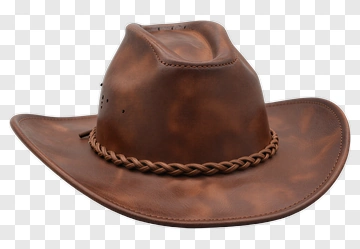 Brown Cowboy Hat With Braided Band PNG