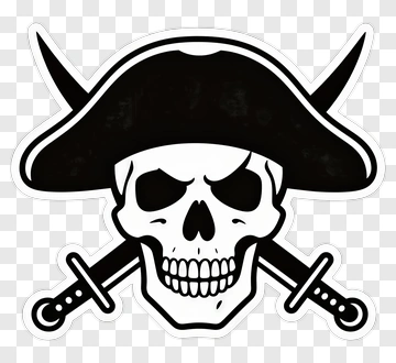 Pirate Skull With Tricorn Hat PNG