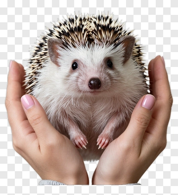 Adorable Hedgehog Held In Hands PNG