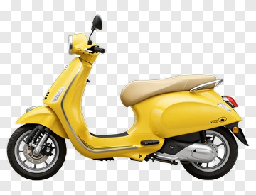 Yellow Scooter With Beige Seat PNG
