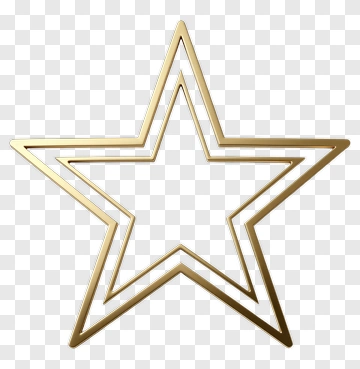 Golden Star Outline PNG