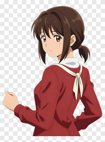 Anime Girl In Red School Uniform PNG