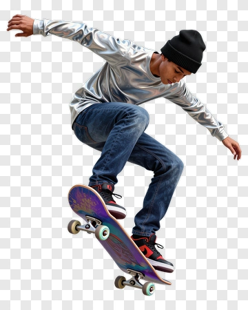 Skateboarder Mid Air Trick PNG