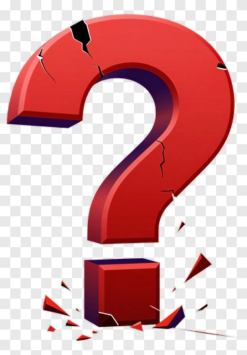 Cracked Red Question Mark Shattering PNG