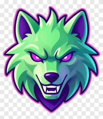 Green Wolf Head PNG
