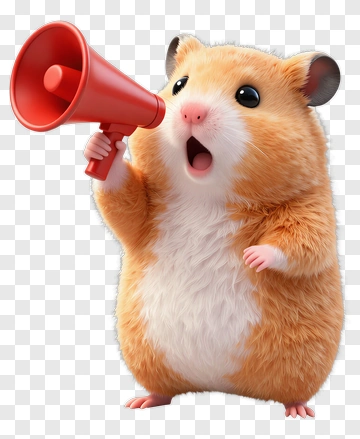 Hamster Holding Red Megaphone PNG