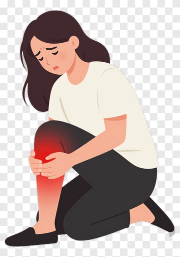 Woman Holding Painful Knee PNG