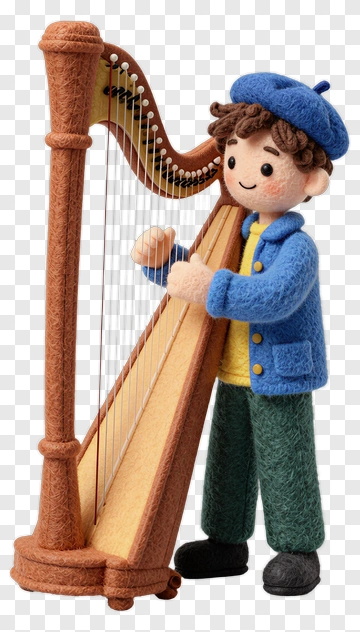 Boy Playing Harp PNG