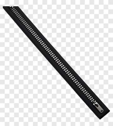 Black Zipper With Silver Teeth PNG