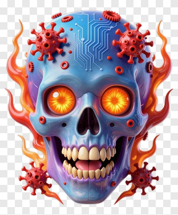 Skull Infected With Viruses PNG