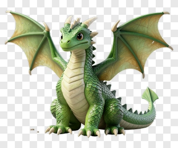 Green Dragon Figurine PNG