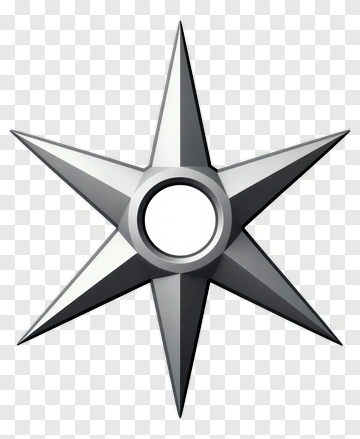 Silver Shuriken Ninja Star PNG