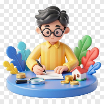 Boy Writing Document PNG
