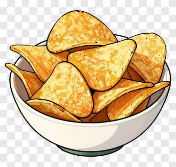 Potato Chips In A Bowl PNG
