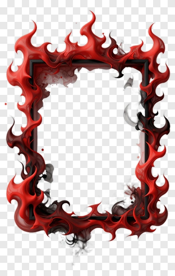Red Flame Frame With Black Smoke PNG