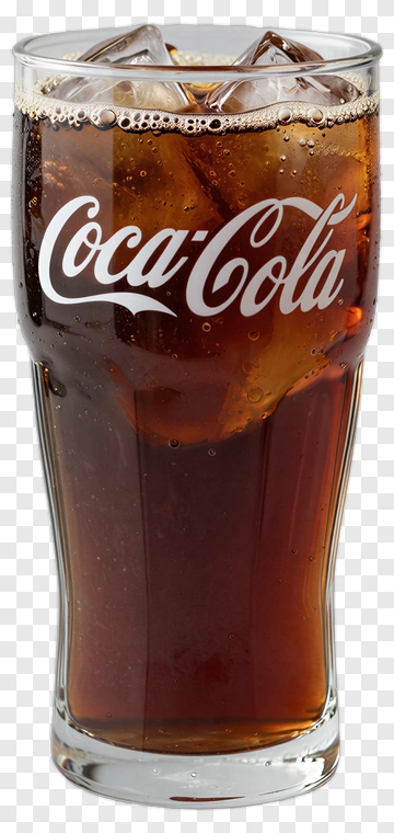 Coca-Cola In A Glass With Ice PNG