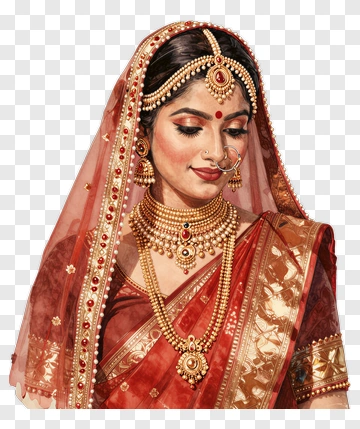 Indian Bride In Traditional Wedding Attire PNG
