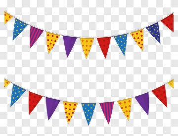 Colorful Party Banner With Triangle Flags PNG