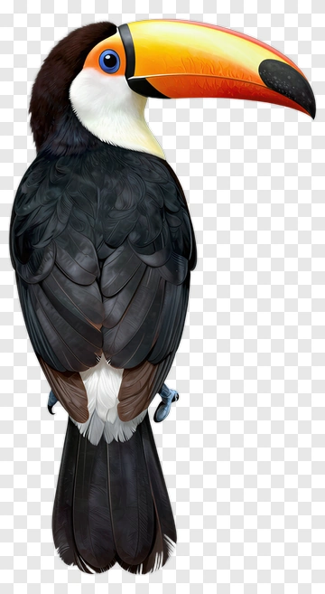 Toucan With Vibrant Beak And Feathers PNG