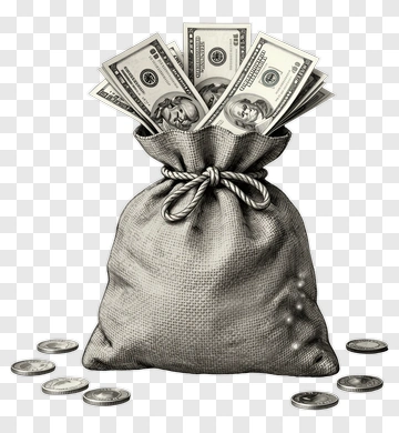 Money Bag Overflowing With Cash PNG