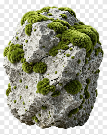 Rock With Green Moss PNG