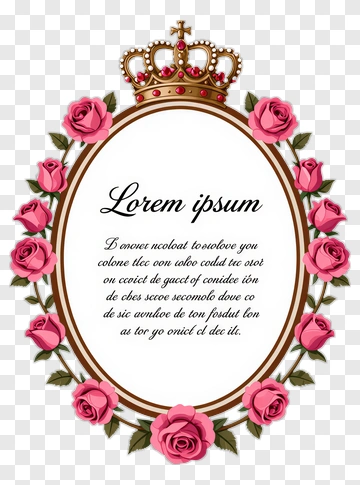 Royal Crown And Roses Frame PNG