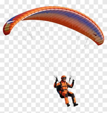 Paraglider In Orange Suit PNG