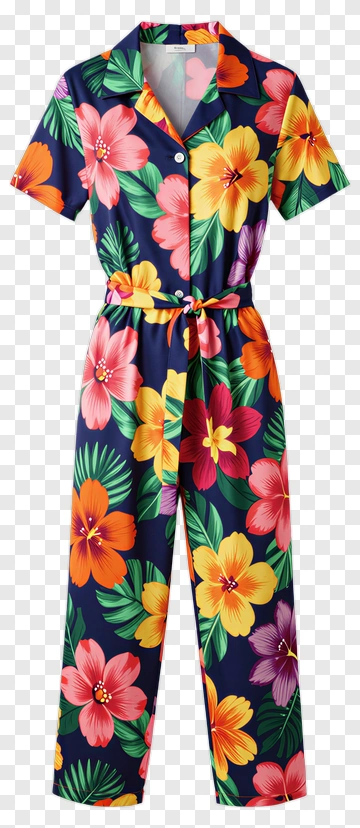 Floral One-Piece Dress PNG