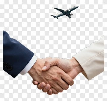 Business Handshake With Airplane In Background PNG