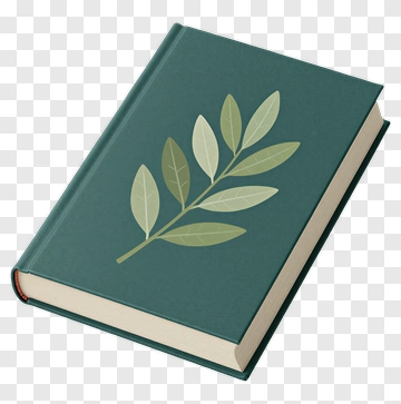 Green Book With Leaf Design PNG