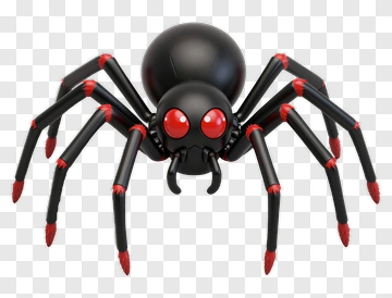 Black Spider With Red Eyes PNG