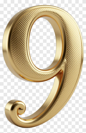 Golden Number Nine PNG