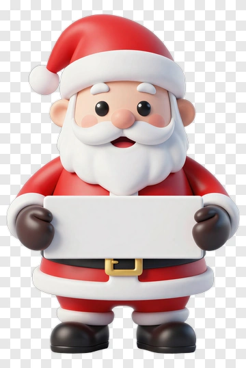 Santa Claus Holding A Blank Sign PNG