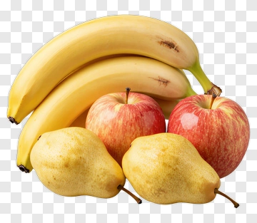 Banana Apple Pear Fruit Arrangement PNG