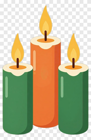 Three Lit Candles PNG