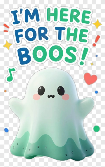 Cute Ghost Here For The Boos PNG