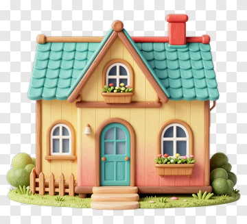 Colorful Cartoon House PNG