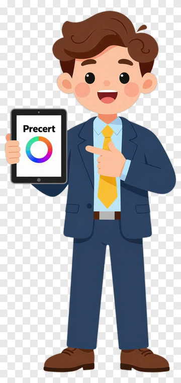 Businessman Holding Tablet With Color Wheel PNG