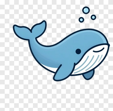 Cute Blue Whale PNG