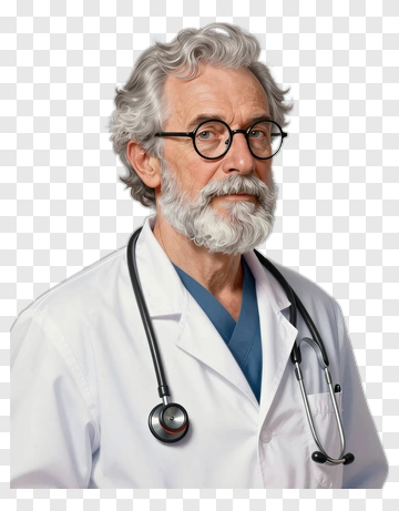 Old Doctor With White Hair And Glasses PNG
