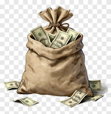 Money Bag Overflowing With Cash PNG