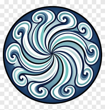 Circular Swirl Pattern In Blue And White PNG