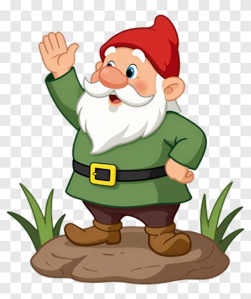 Friendly Garden Gnome Waving PNG