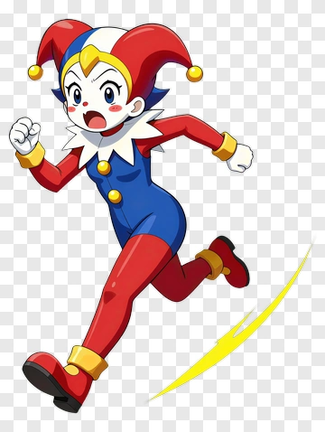 Joker Cartoon Character Running PNG