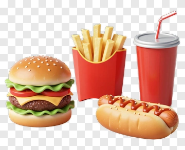 Fast Food Meal Set PNG