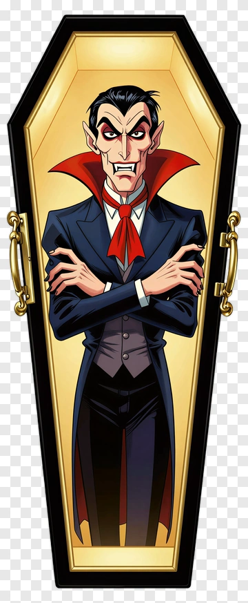 Dracula In A Coffin PNG