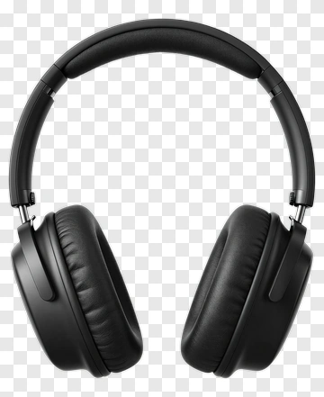 Black Over-Ear Headphones PNG