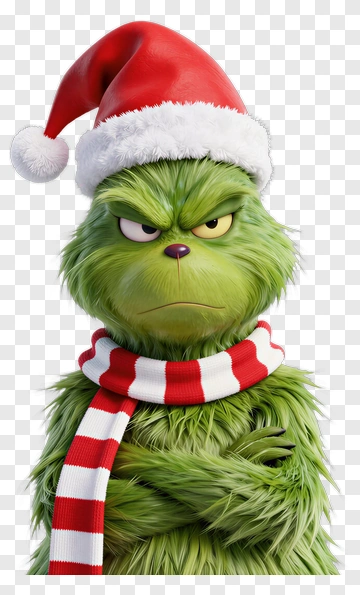 The Grinch Wearing A Santa Hat PNG