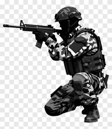 Soldier In Combat Stance PNG